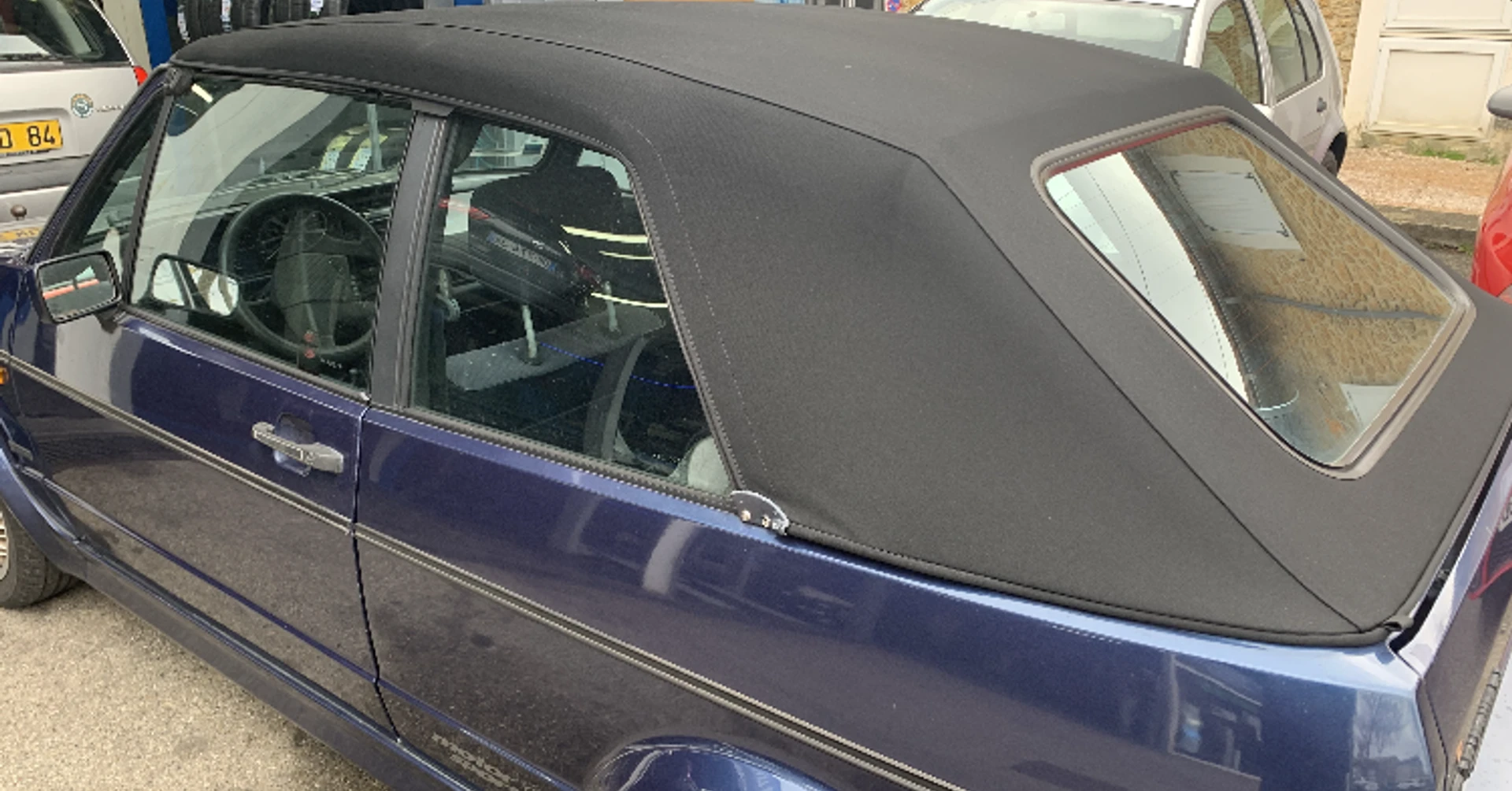 Golf 1 Cabriolet : capote neuve en alpaga noir