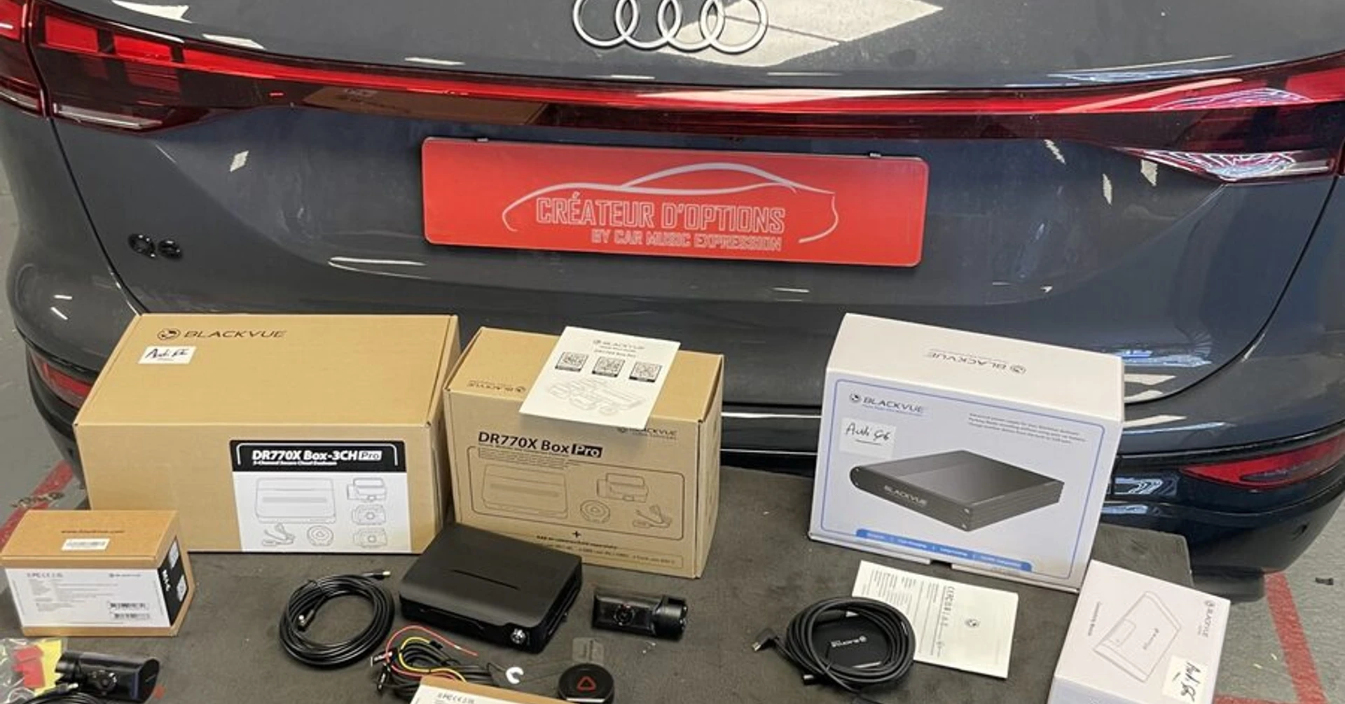 Audi Q6 2025 : dashcam BlackVue 3 caméras, cloud et batterie
