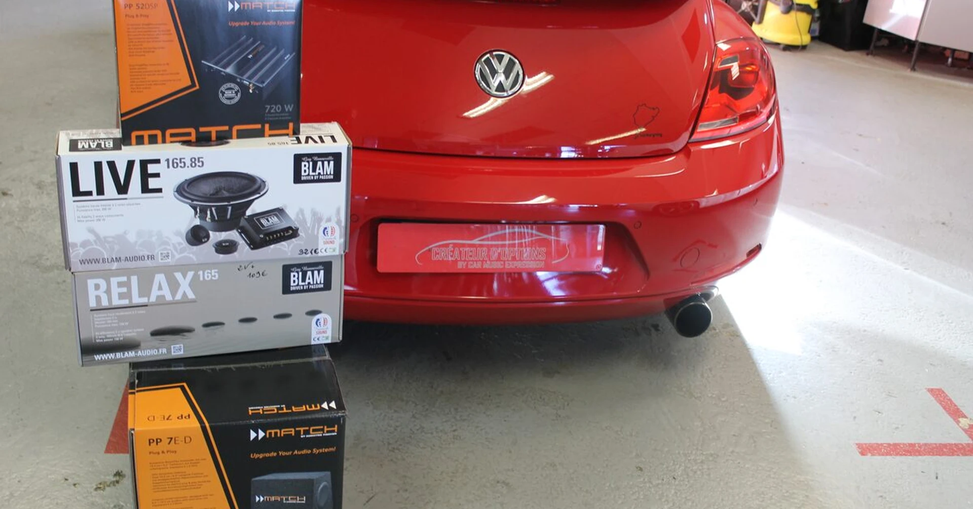 VW Beetle 2014 : préparation d'une sono Match et BLAM
